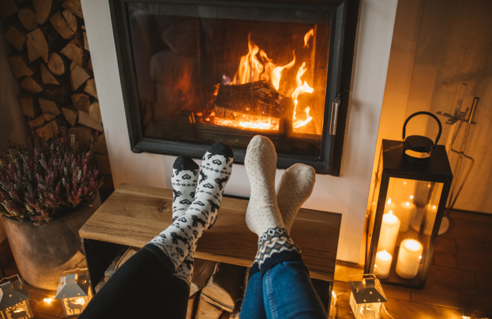 Wood fireplace heating efficiency